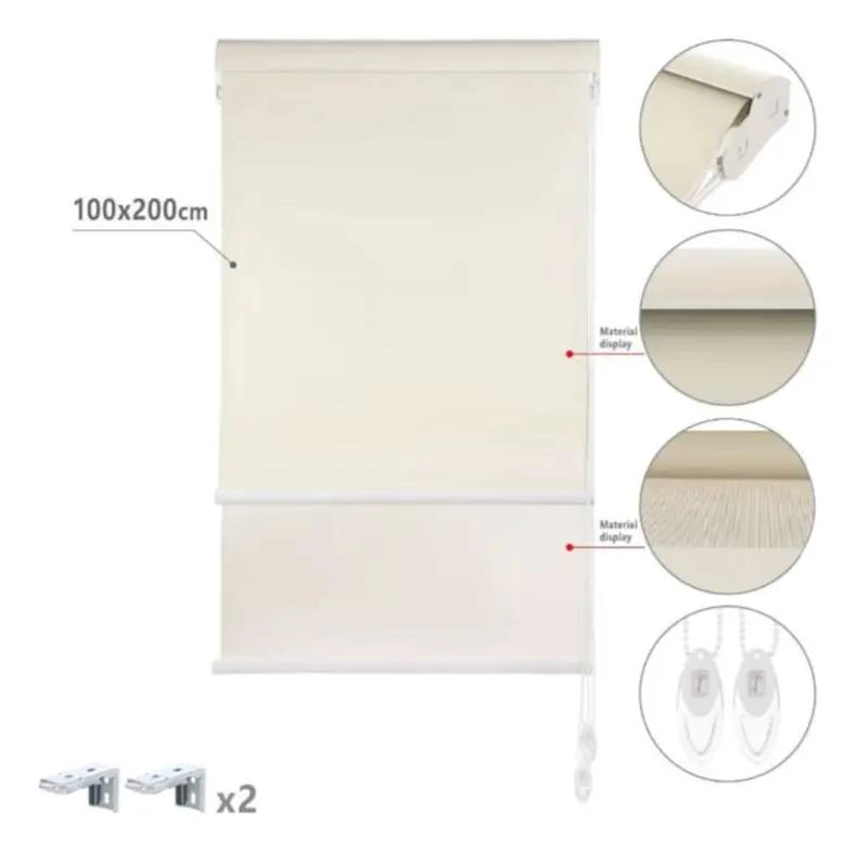 CORTINA ROLLER BLACKOUT 100X200CM CON VISILLO ELEGANTE - 2