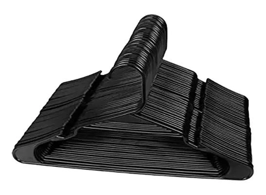 PACK DE 20 COLGADORES DE PLASTICO NEGRO PARA ROPA - 2