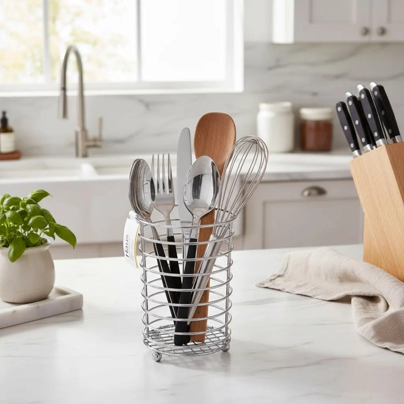 ORGANIZADOR METALICO PARA CUBIERTOS DE ACERO INOXIDABLE - 3