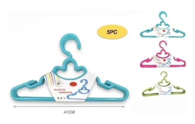 GANCHO COLGADOR DE ROPA PACK DE 5 PIEZAS EN COLORES VARIADOS - 2