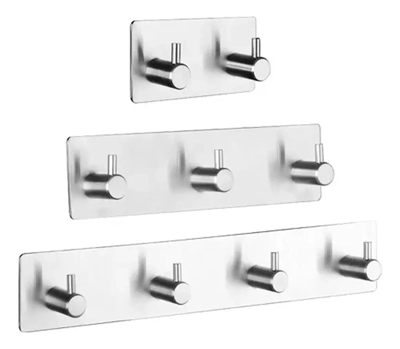 PERCHERO DE PARED MULTIFUNCIONAL CON GANCHOS DE ACERO INOXIDABLE - 2