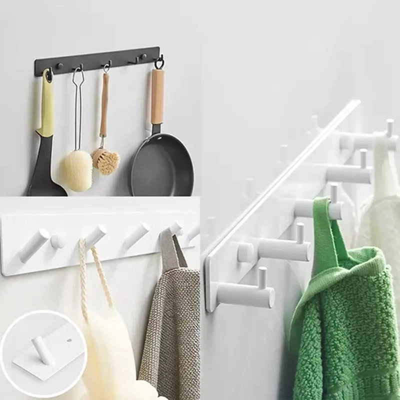 PERCHERO DE PARED MULTIFUNCIONAL CON GANCHOS DE ACERO INOXIDABLE - 3