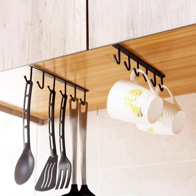 SOPORTE COLGADOR DE COCINA CON 6 GANCHOS PARA TAZAS - 10