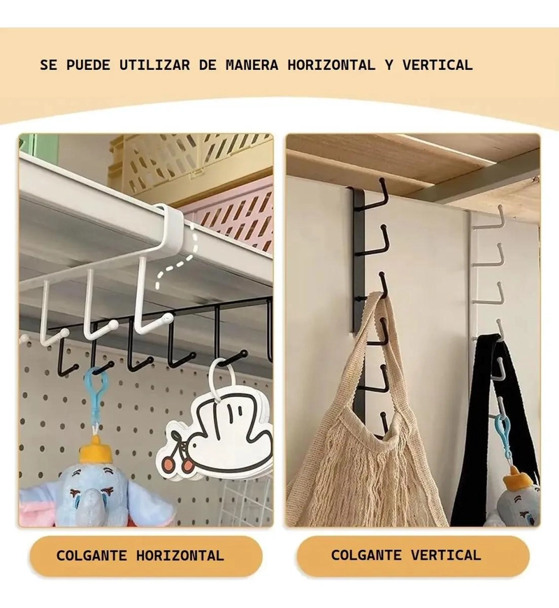 SOPORTE COLGADOR DE COCINA CON 6 GANCHOS PARA TAZAS - 6