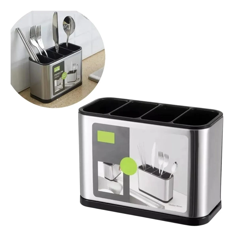 ESCURRIDOR DE CUBIERTOS CON 4 COMPARTIMENTOS PARA COCINA - 1