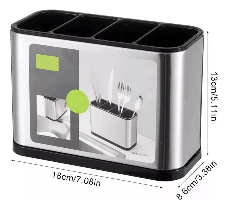 ESCURRIDOR DE CUBIERTOS CON 4 COMPARTIMENTOS PARA COCINA - 3