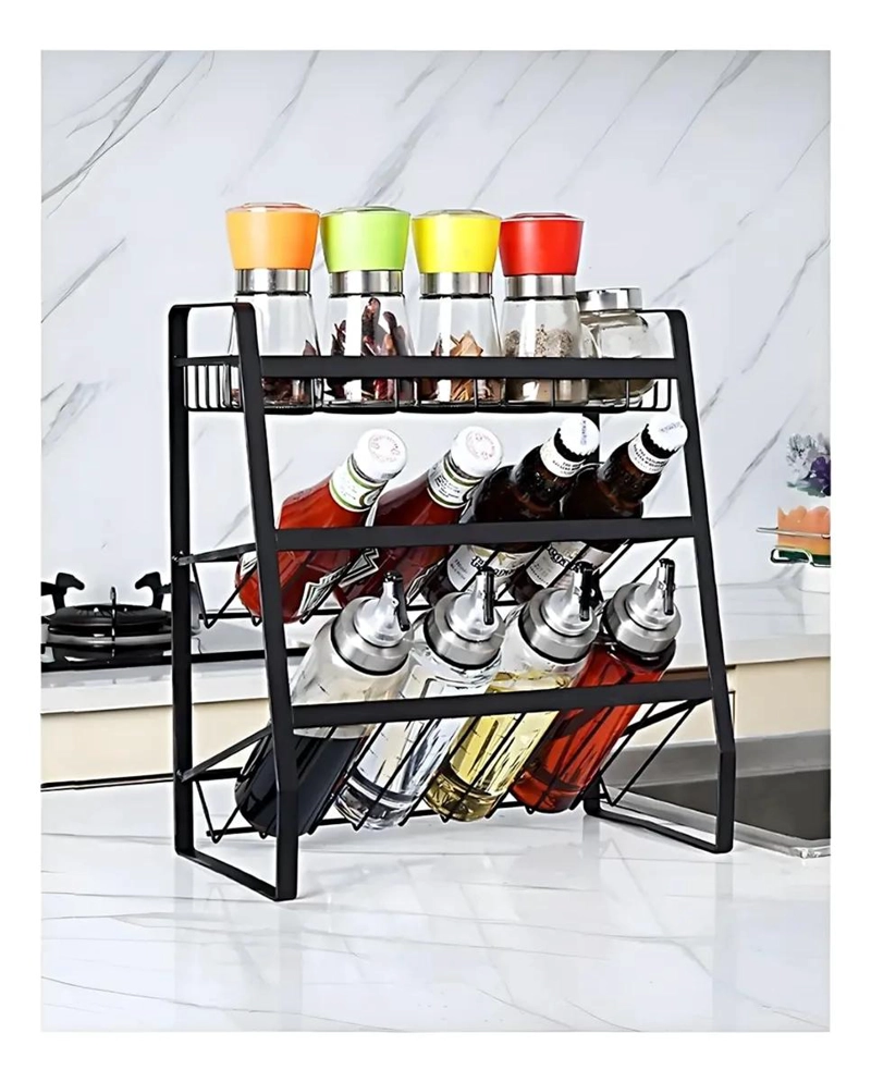 ESTANTE ORGANIZADOR METALICO DE 3 NIVELES PARA COCINA - 4