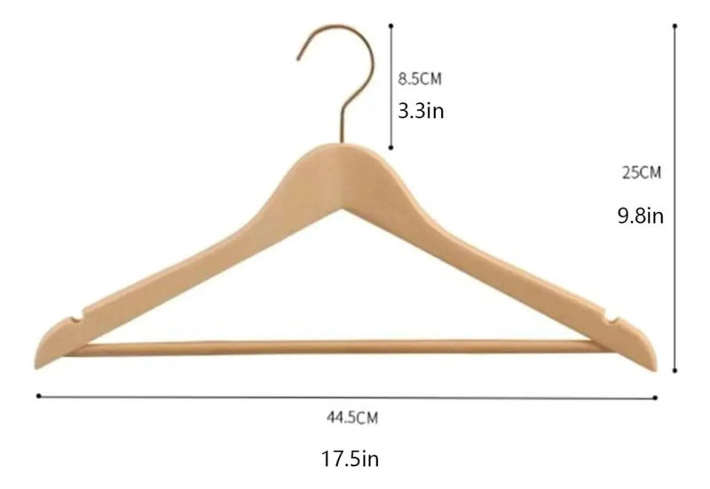 SET DE 10 COLGADORES DE ROPA DE MADERA CON ANTIDESLIZANTE - 4