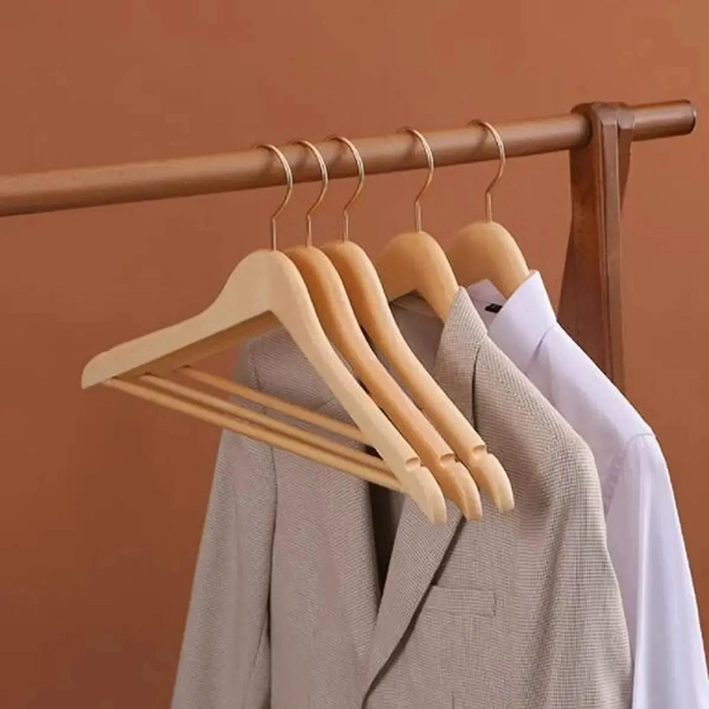 SET DE 10 COLGADORES DE ROPA DE MADERA CON ANTIDESLIZANTE - 7