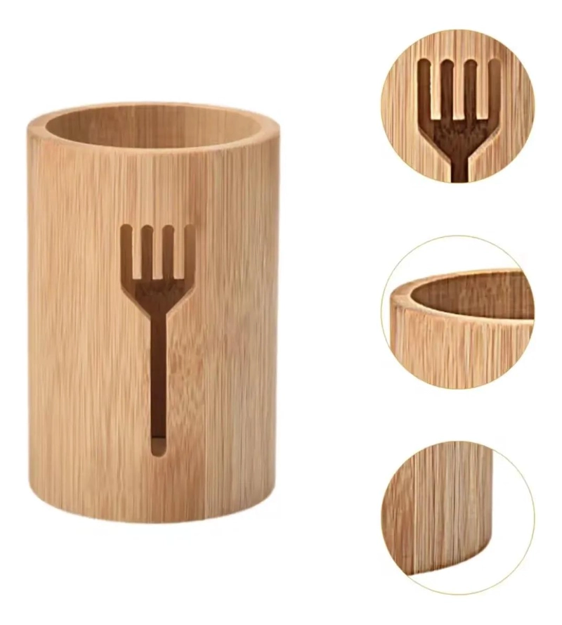 SOPORTE DE BAMBU PARA ORGANIZAR UTENSILIOS DE COCINA - 1
