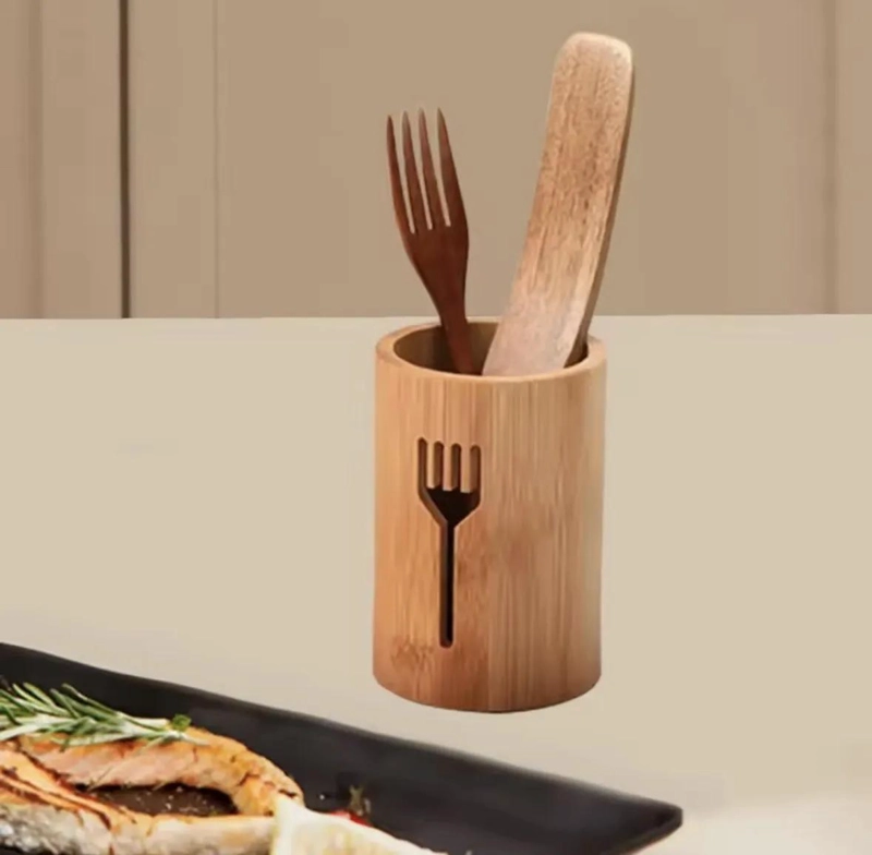 SOPORTE DE BAMBU PARA ORGANIZAR UTENSILIOS DE COCINA - 3