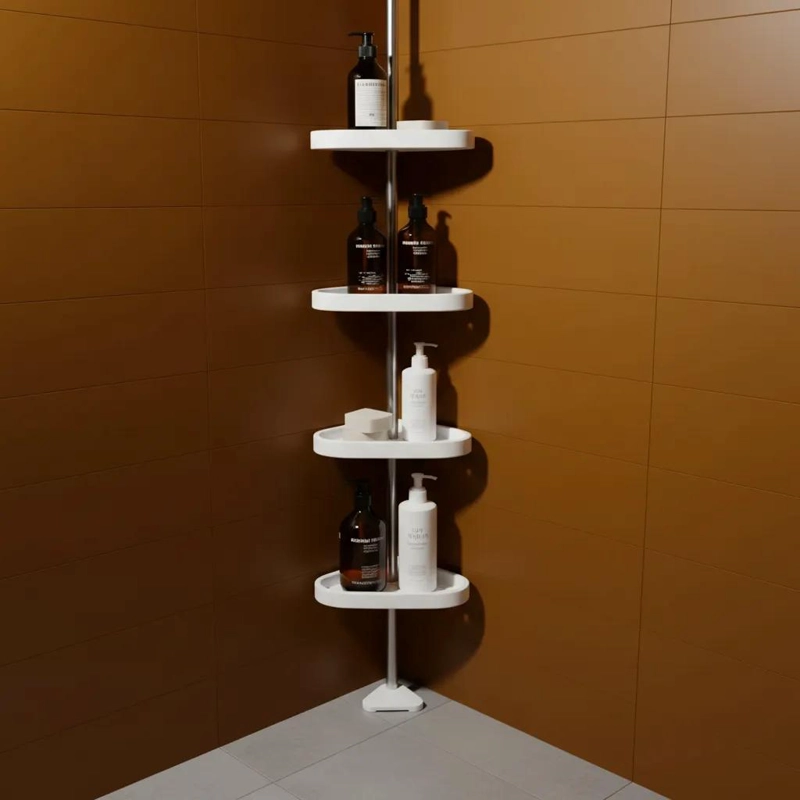 ESTANTE ESQUINERO TELESCOPICO PARA BAÑO CON 4 REPISAS - 3
