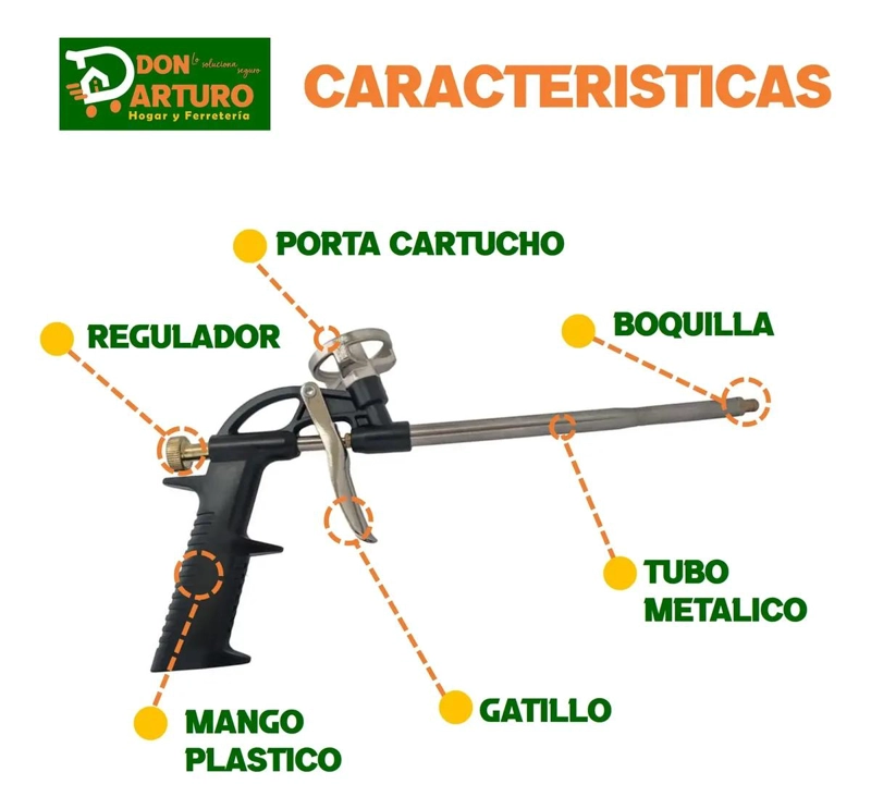 PISTOLA DE ESPUMA POLIURETANO APLICADOR ERGONOMICO - 3