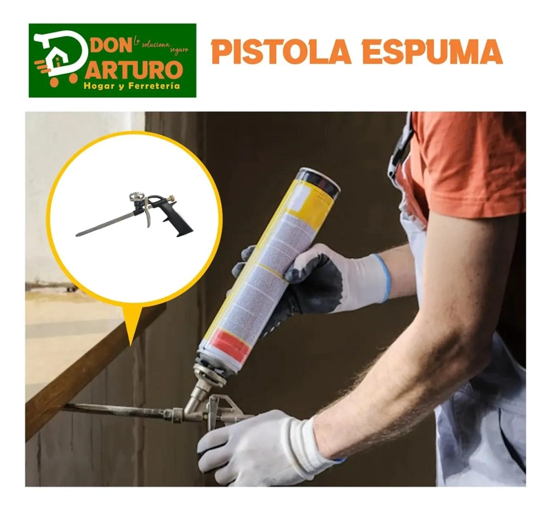 PISTOLA DE ESPUMA POLIURETANO APLICADOR ERGONOMICO - 7