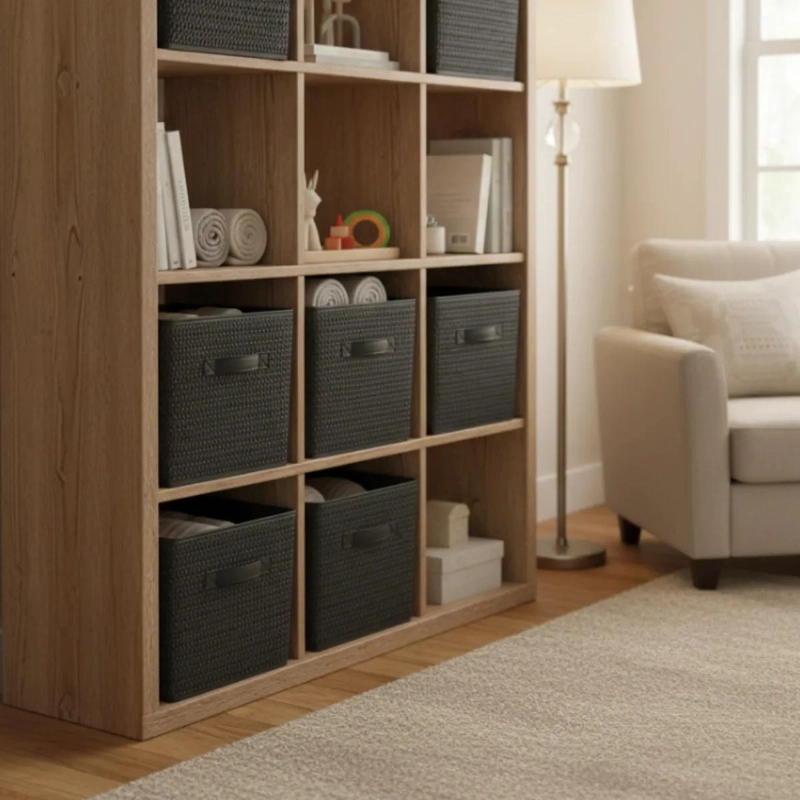 CANASTO ORGANIZADOR PLEGABLE DECORATIVO PARA EL HOGAR - 2
