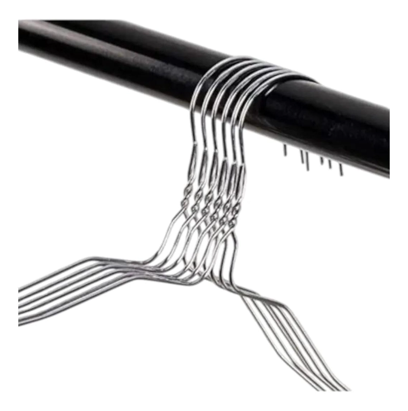 PACK DE 10 COLGADORES DE ROPA METALICOS DE ACERO INOXIDABLE - 2