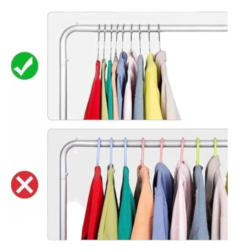 PACK DE 10 COLGADORES DE ROPA METALICOS DE ACERO INOXIDABLE - 3