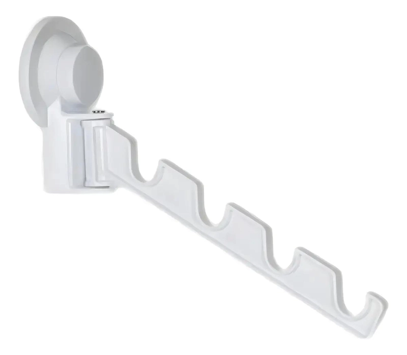 COLGADOR PLEGABLE CON VENTOSA PARA ROPA BLANCO RESISTENTE 2KG - 3