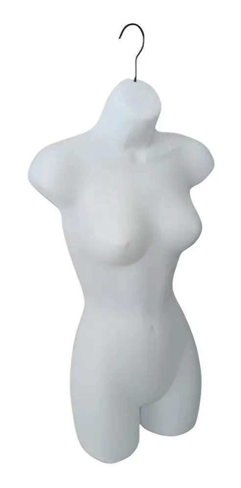 GANCHO COLGADOR PARA TORSO DAMA EN PLASTICO BLANCO - 1
