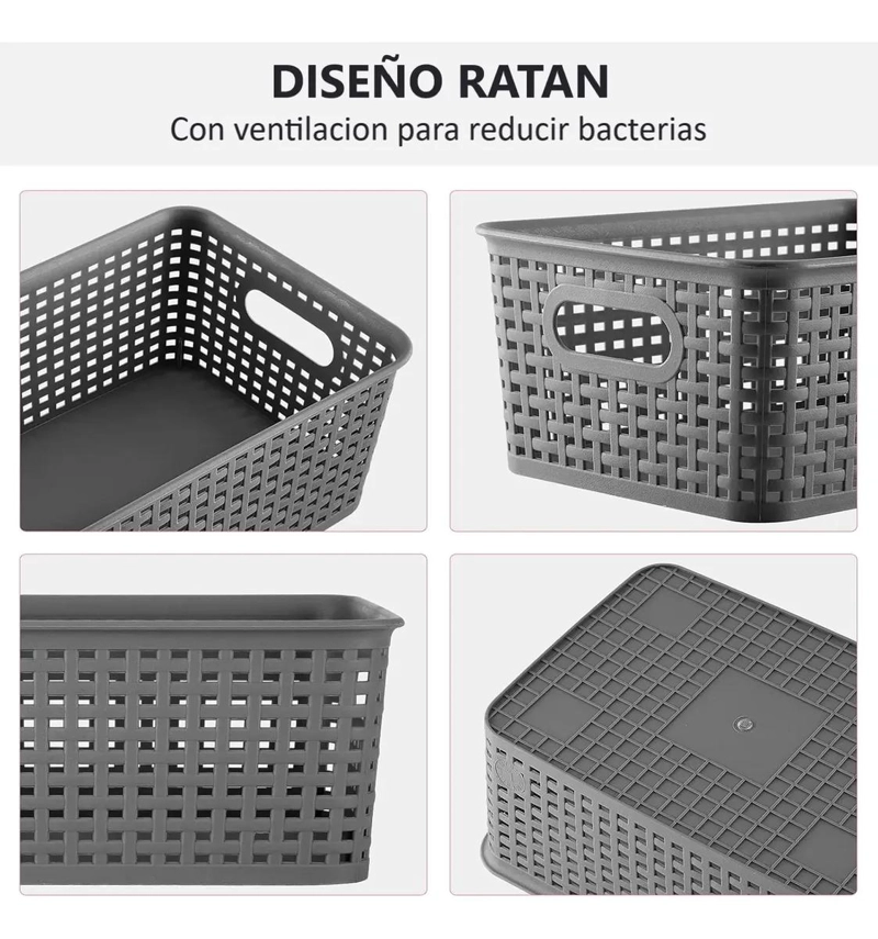 SET DE 3 CAJAS ORGANIZADORAS DE PLASTICO PARA ALMACENAMIENTO - 6