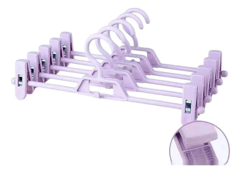 JUEGO DE COLGADORES DE PLASTICO PARA ROPA INFANTIL EN COLORES PASTEL - 5