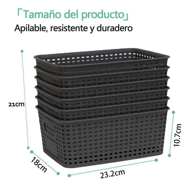 CESTAS ORGANIZADORAS DE ALMACENAMIENTO PACK DE 6 UNIDADES - 2