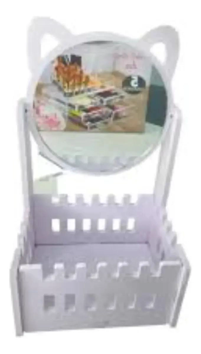 ORGANIZADOR DE MAQUILLAJE CON ESPEJO Y DISEÑO OREJAS - 1