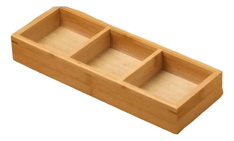 CAJA ORGANIZADORA DE MADERA CON 3 COMPARTIMIENTOS - 5