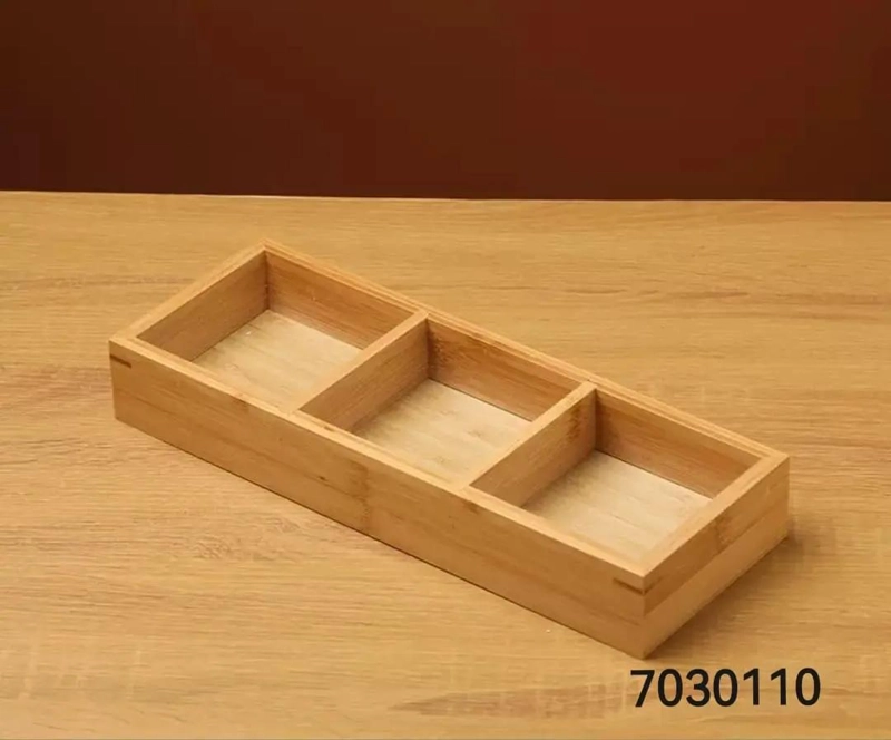 CAJA ORGANIZADORA DE MADERA CON 3 COMPARTIMIENTOS - 6