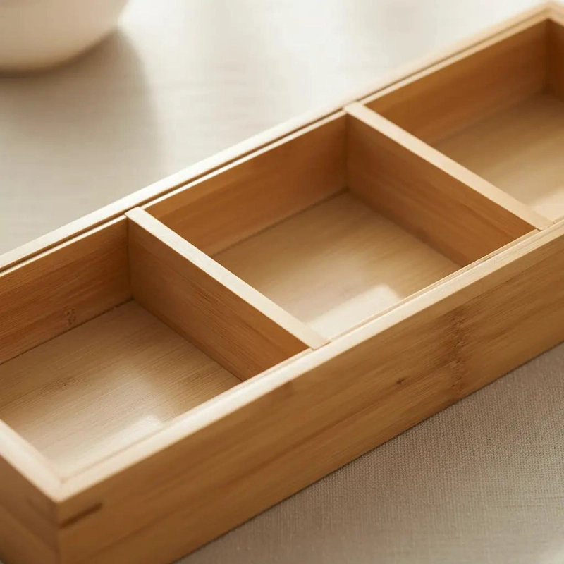 CAJA ORGANIZADORA DE MADERA CON 3 COMPARTIMIENTOS - 7