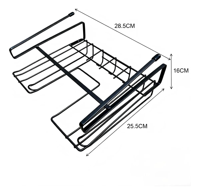 ORGANIZADOR METALICO COLGANTE PARA COCINA CON GANCHOS - 2