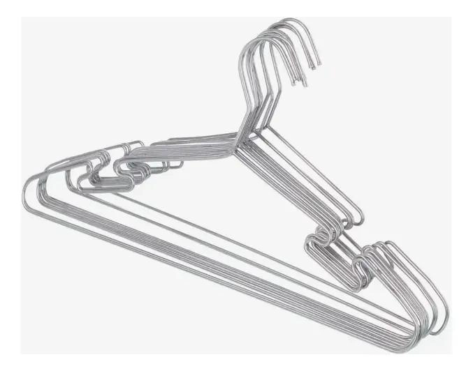 SET DE 10 COLGADORES METALICOS ANTIDESLIZANTES PARA ROPA - 1