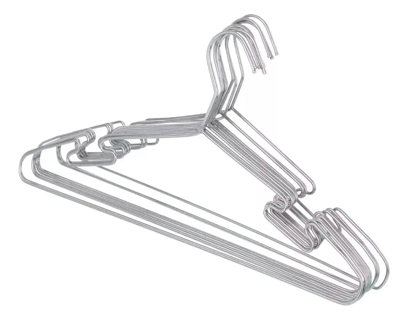 SET DE 10 COLGADORES DE ROPA METALICOS ANTIDESLIZANTES - 1