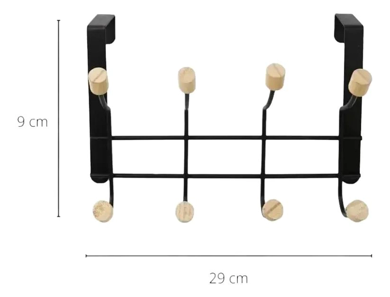 PERCHERO COLGADOR SOBRE PUERTA CON 4 GANCHOS PRACTICO - 3