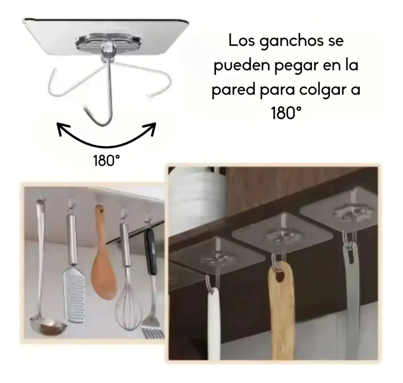 GANCHOS ADHESIVOS PARA ORGANIZAR ESPACIOS EN EL HOGAR - 5