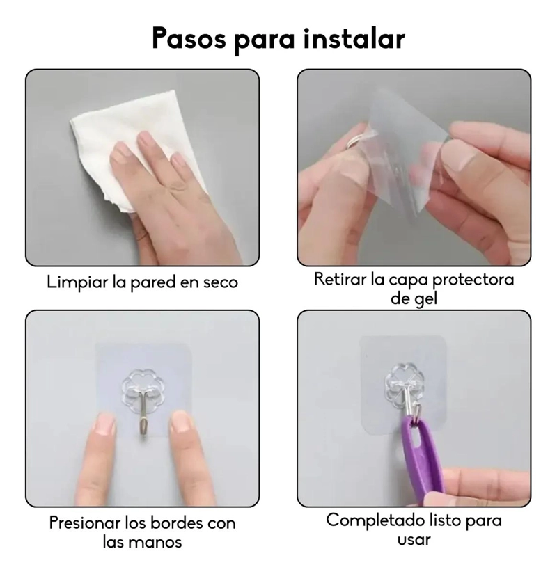 GANCHOS ADHESIVOS PARA ORGANIZAR ESPACIOS EN EL HOGAR - 6