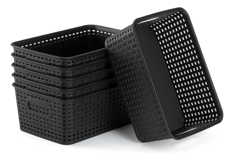 SET DE 6 CESTAS DE ALMACENAMIENTO APILABLES PARA ORGANIZACION - 1