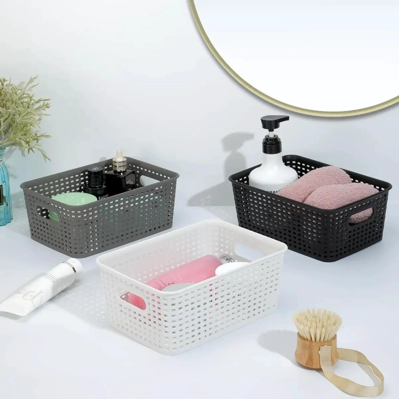 SET DE 6 CESTAS DE ALMACENAMIENTO APILABLES PARA ORGANIZACION - 2