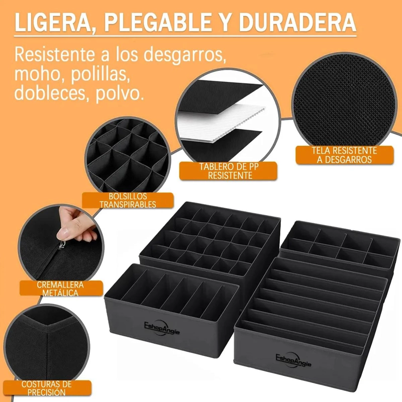 SET DE ORGANIZADORES PLEGABLES PARA CAJONES Y CLOSET - 2