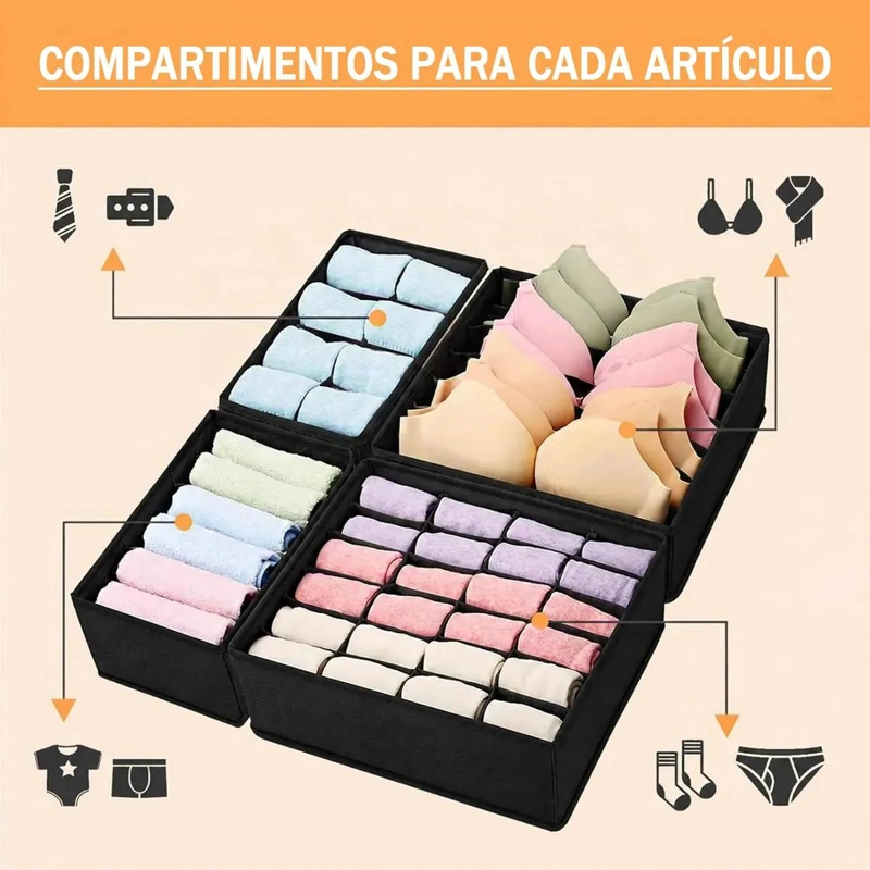SET DE ORGANIZADORES PLEGABLES PARA CAJONES Y CLOSET - 3