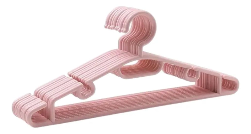 PACK DE 5 COLGADORES DE ROPA PLASTICO CON PINZAS 39CM - 4