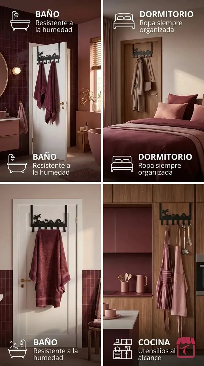 COLGADOR METALICO MULTIUSO PARA PUERTA IDEAL PARA ROPA Y ACCESORIOS - 10