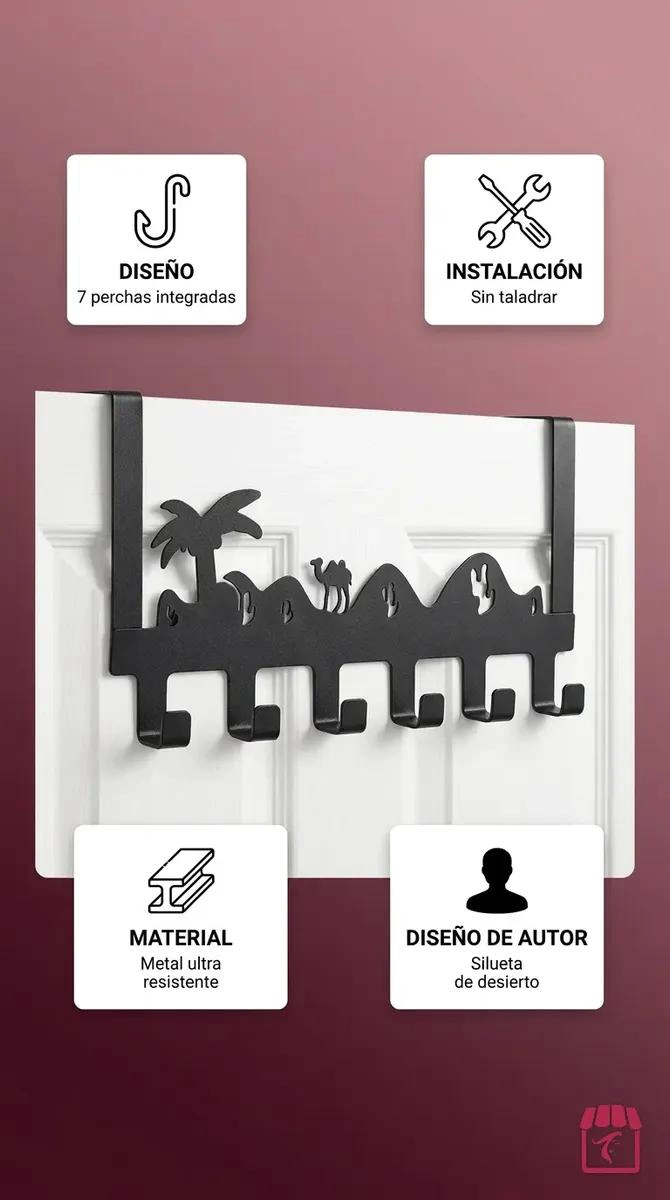 COLGADOR METALICO MULTIUSO PARA PUERTA IDEAL PARA ROPA Y ACCESORIOS - 2