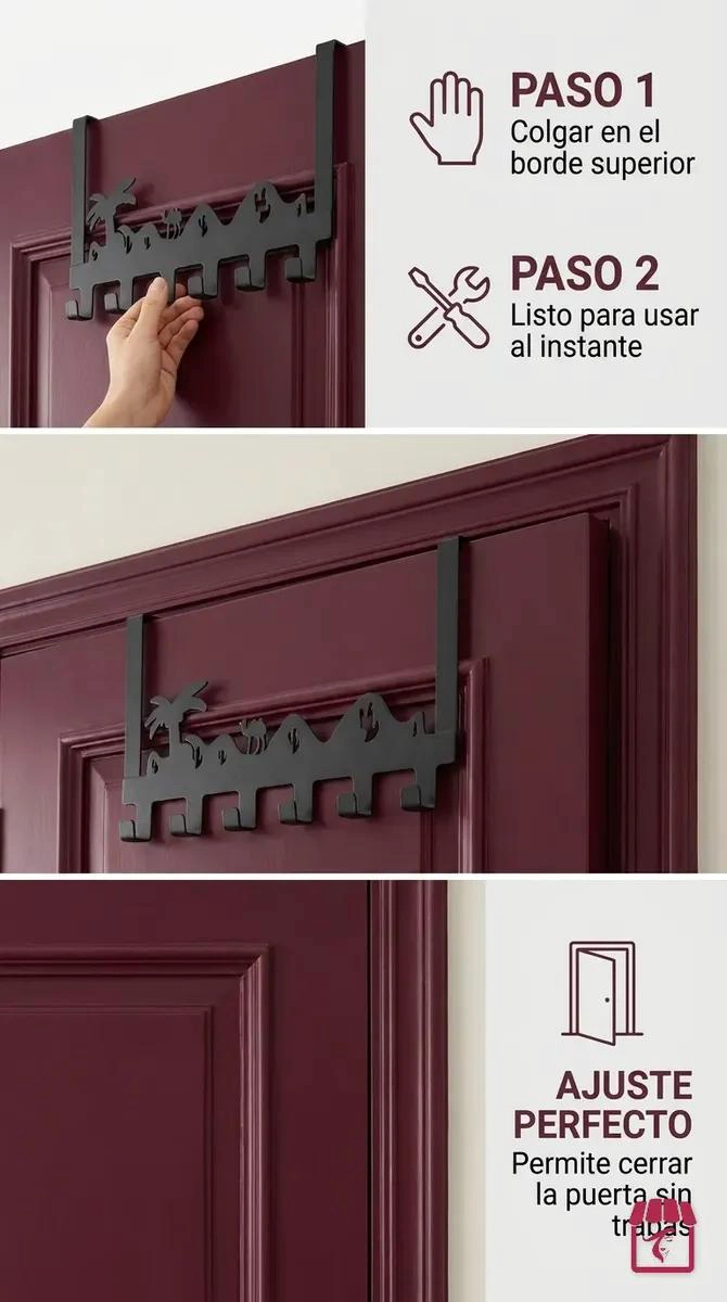 COLGADOR METALICO MULTIUSO PARA PUERTA IDEAL PARA ROPA Y ACCESORIOS - 5