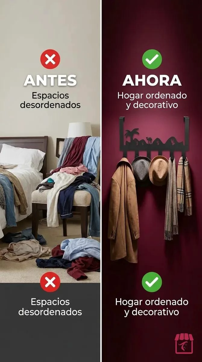 COLGADOR METALICO MULTIUSO PARA PUERTA IDEAL PARA ROPA Y ACCESORIOS - 7
