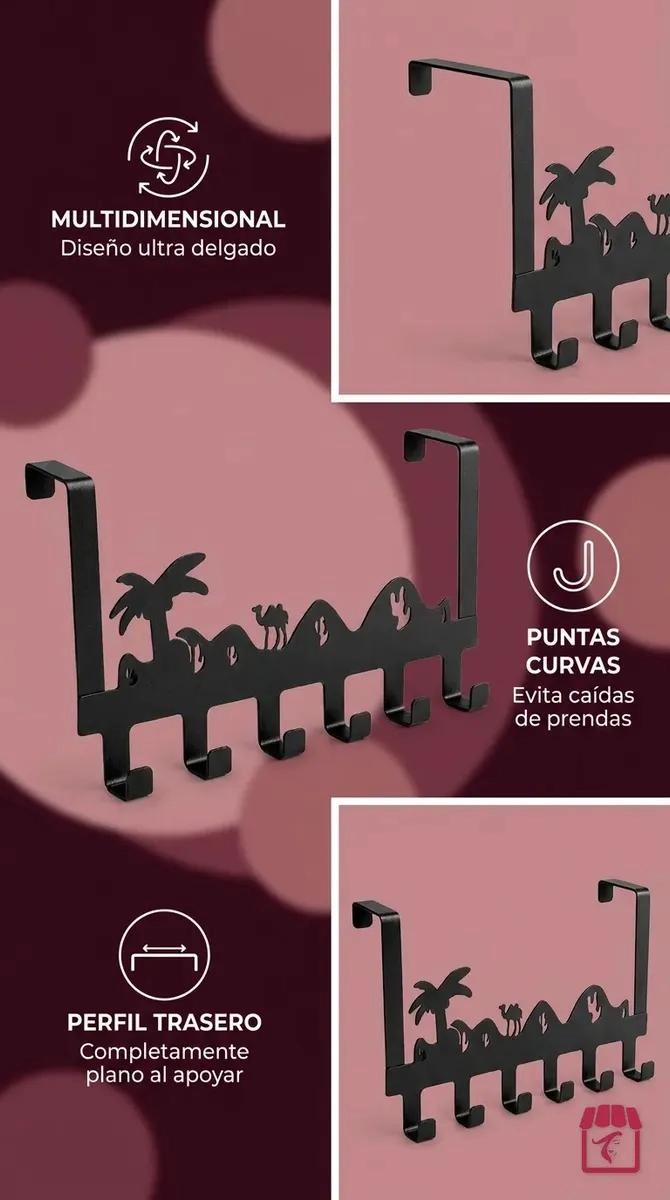 COLGADOR METALICO MULTIUSO PARA PUERTA IDEAL PARA ROPA Y ACCESORIOS - 8
