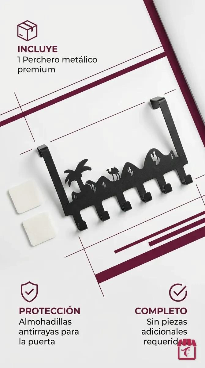 COLGADOR METALICO MULTIUSO PARA PUERTA IDEAL PARA ROPA Y ACCESORIOS - 9