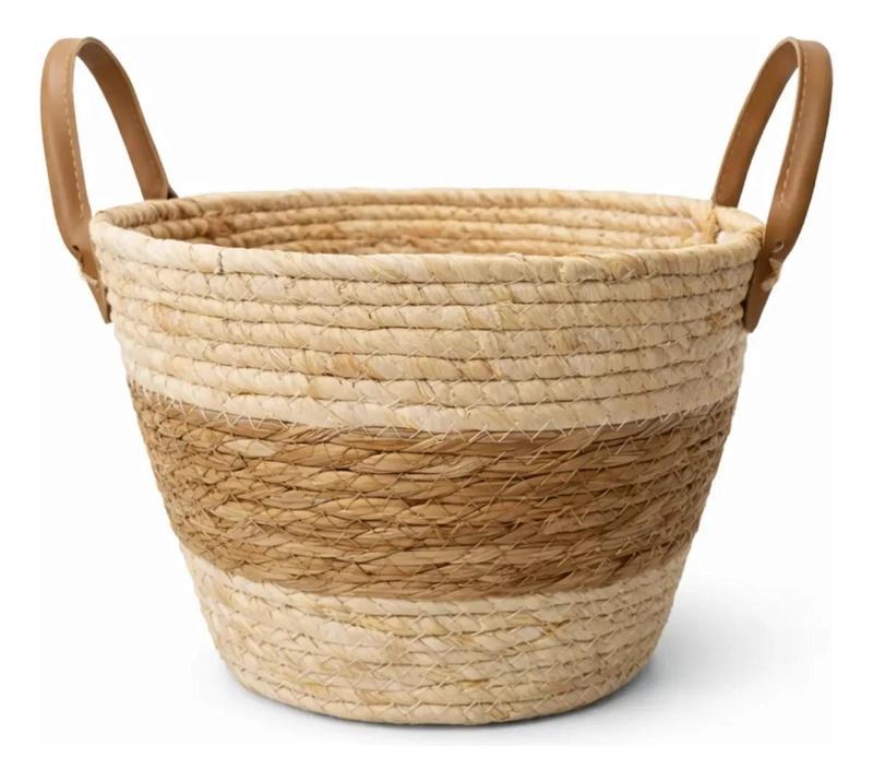 CESTA DE YUTE BEIGE PARA ALMACENAMIENTO Y ORGANIZACION - 1