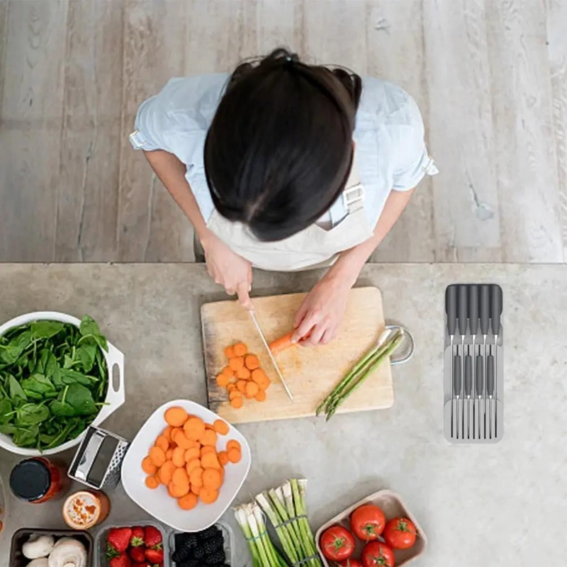 ORGANIZADOR DE CUCHILLOS PARA CAJON DE COCINA CON DISEÑO FUNCIONAL - 5