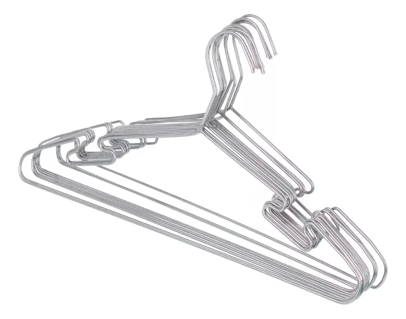 SET DE 10 COLGADORES DE ROPA METALICOS ANTIDESLIZANTES - 1